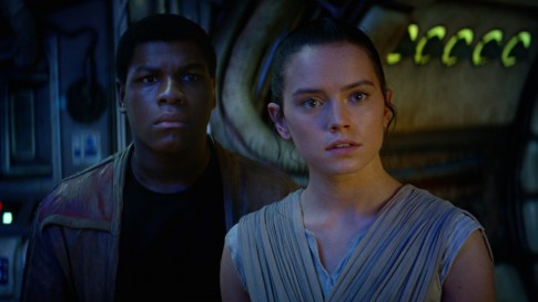 John Boyega and Daisy Ridley in Star Wars The Force Awakens