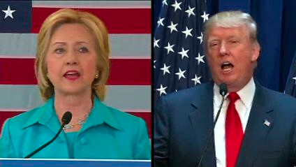 Hillary Clinton and Donald Trump are seen in this image provided by CNN