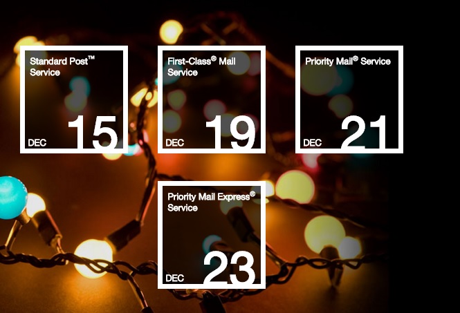 USPS holiday shipping dates