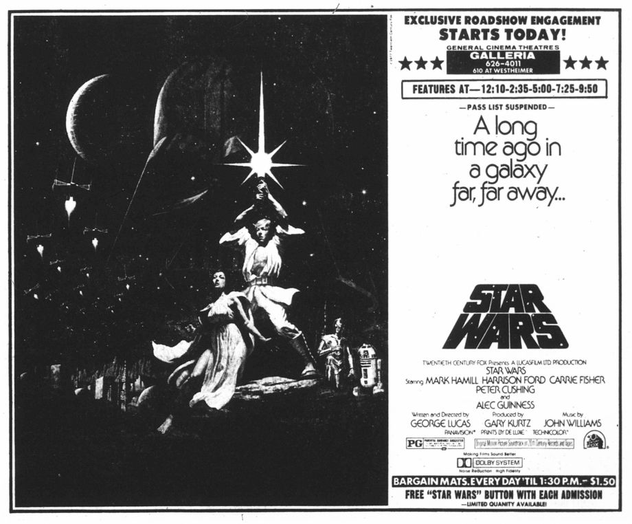 Advertisement for'Star Wars'