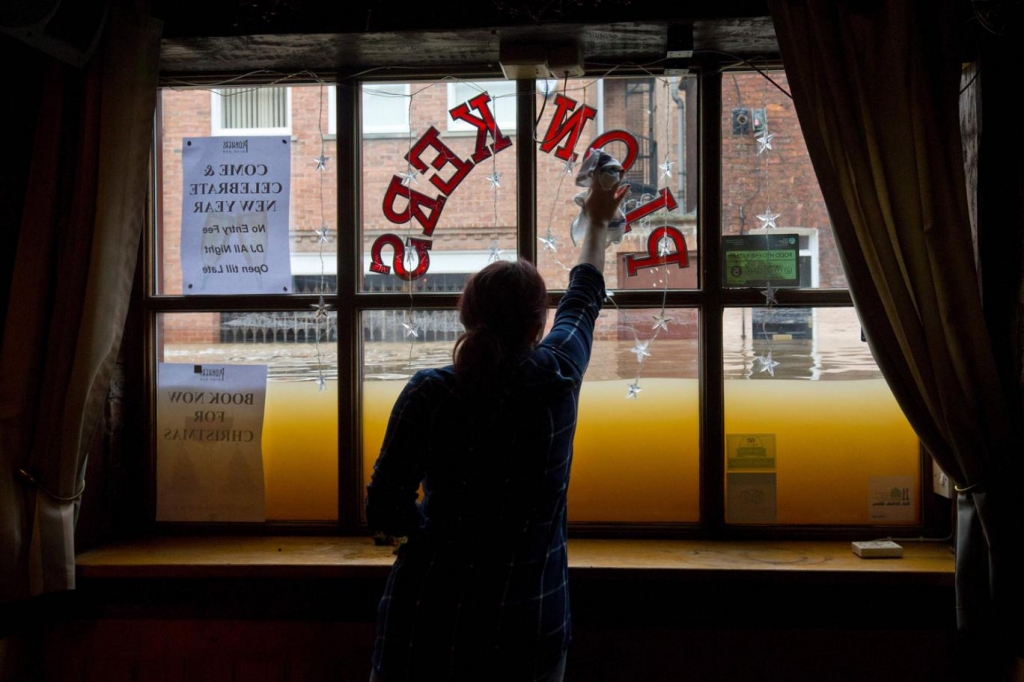 Inundated a wine bar is submerged in York Justin Tallis AFP  Getty Images