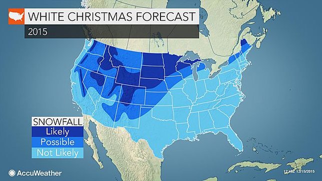 It looks like the East Coast won't be seeing any snow this Christmas but instead lots of rain