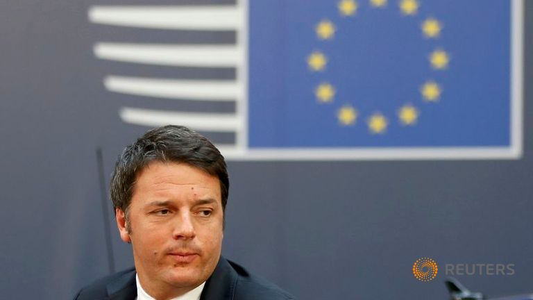 Italy's Prime Minister Matteo Renzi arrives at a European Union leaders summit in Brussels