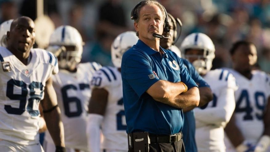 Dec 13 2015 Jacksonville FL USA Indianapolis Colts head coach Chuck Pagano looks on during the fourth quarter in a game against the Jacksonville Jaguars at Ever Bank Field. The Jacksonville Jaguars won 51-16. Mandatory Credit Logan Bowles-USA TODAY S