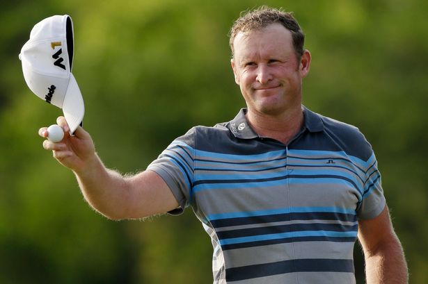 Jamie Donaldson of Wales celebrates after winning the Thailand Golf Championship at the Amata Spring Country Club