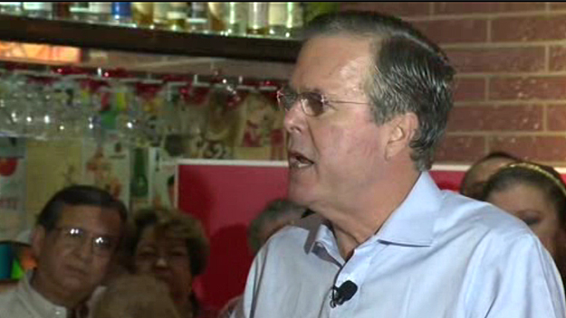 Jeb Bush on a campaign stop at Chico's in Hialeah