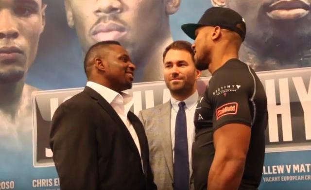 Joshua vs Whyte- Anthony Joshua & Dillian Whyte engage in heated staredown at final press conference