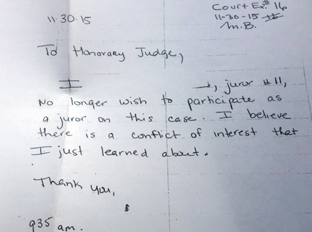 Juror note in Silver trial