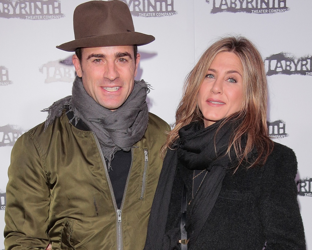 Justin Theroux and Jennifer Aniston attend the Celebrity Charades Goes Medieval Gala 2015 at Capitale