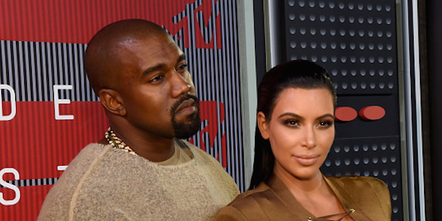 LOS ANGELES CA- AUGUST 30 Singer Kayne West and TV personality Kim Kardashian attend the 2015 MTV Video Music Awards at Microsoft Theater