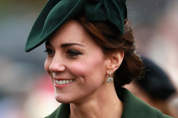 The Duke and Duchess of Cambridge, the Queen and Prince Harry are greeted by