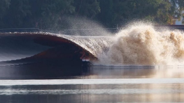 Shangri-La for surfers... Kelly Slater's man-made wave at a secret facility in California reportedly creates a perfect tube ride up to 45 seconds long