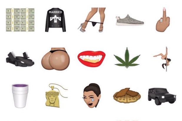 A screenshot of Kim Kardashian custom emoji