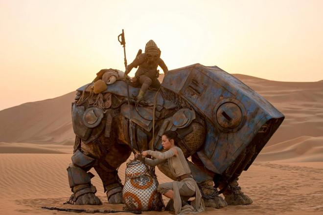 Kiran Shah and Daisy Ridley in ‘Star Wars The Force Awakens