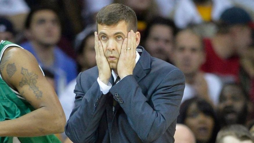 Apr 21 2015 Cleveland OH USA Boston Celtics head coach Brad Stevens reacts in the fourth quarter against the Cleveland Cavaliers in game two of the first round of the NBA Playoffs at Quicken Loans Arena. Mandatory Credit David Richard-USA TODAY Spor