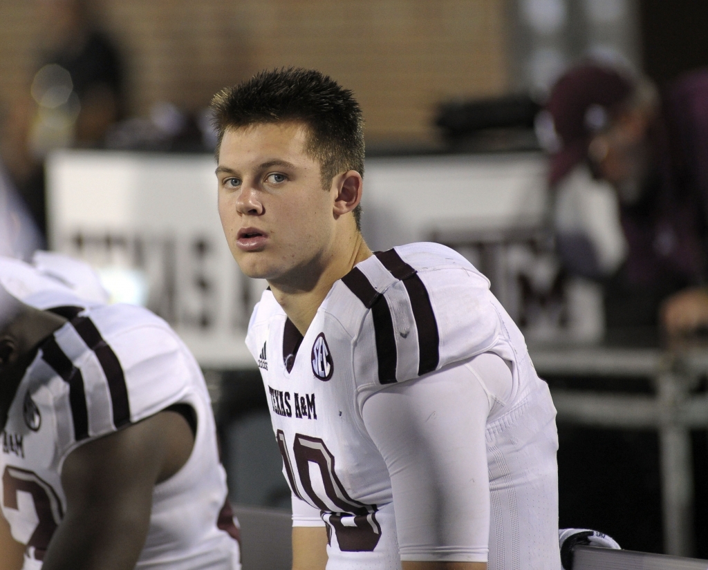 Oct 24 2015 Oxford MS USA Texas A&M Aggies quarterback Kyle Allen during the game against the Mississippi Rebels at Vaught Hemingway Stadium. Mississippi Rebels beat Texas A&M Aggies 23-3. Mandatory Credit Justin Ford-USA TODAY Sports