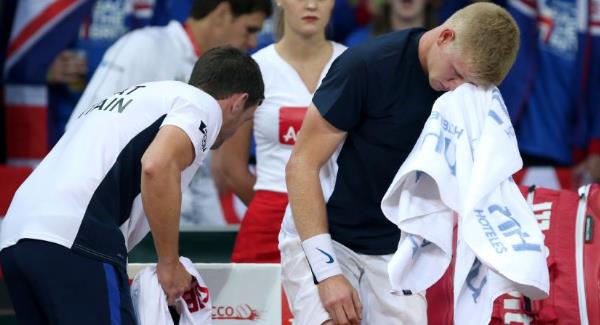 Kyle Edmund dejected after losing to Belgium's David Goffin