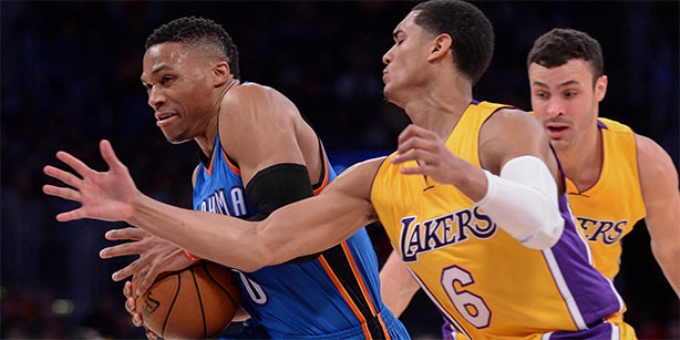 Thunder strikes down crumbling Lakers again