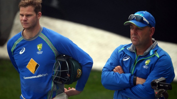 Leadership group Steve Smith and Australian coach Darren Lehmann