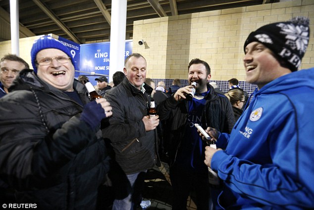 Leicester City supporters were given free beer ahead of Tuesday night's clash with Manchester City