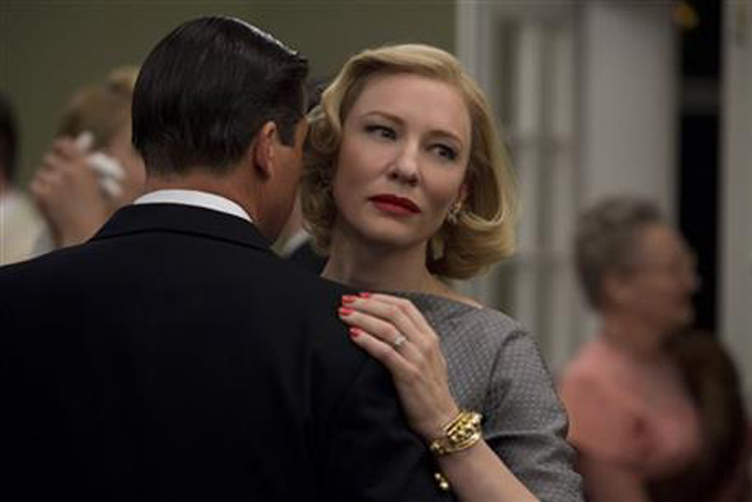 Weinstein Company shows Kyle Chandler left as Harge Aird and Cate Blanchett as Carol Aird in a scene from the film'Carol