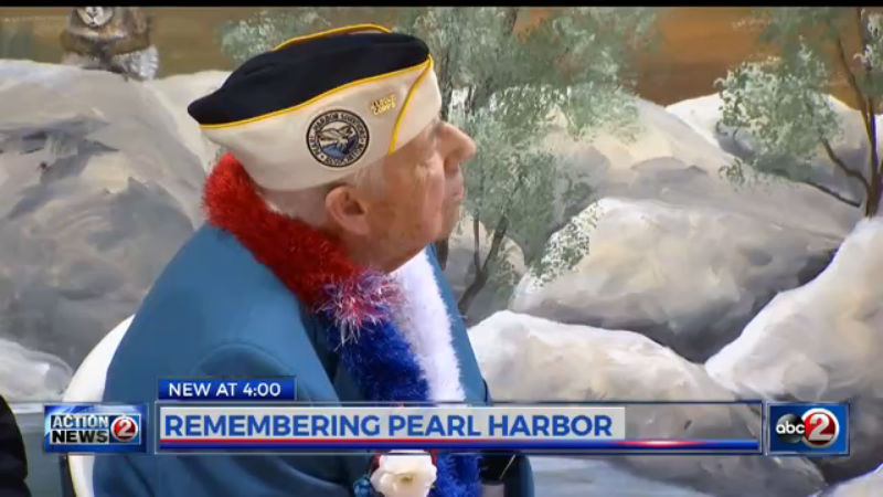 Pearl Harbor survivor at ceremony