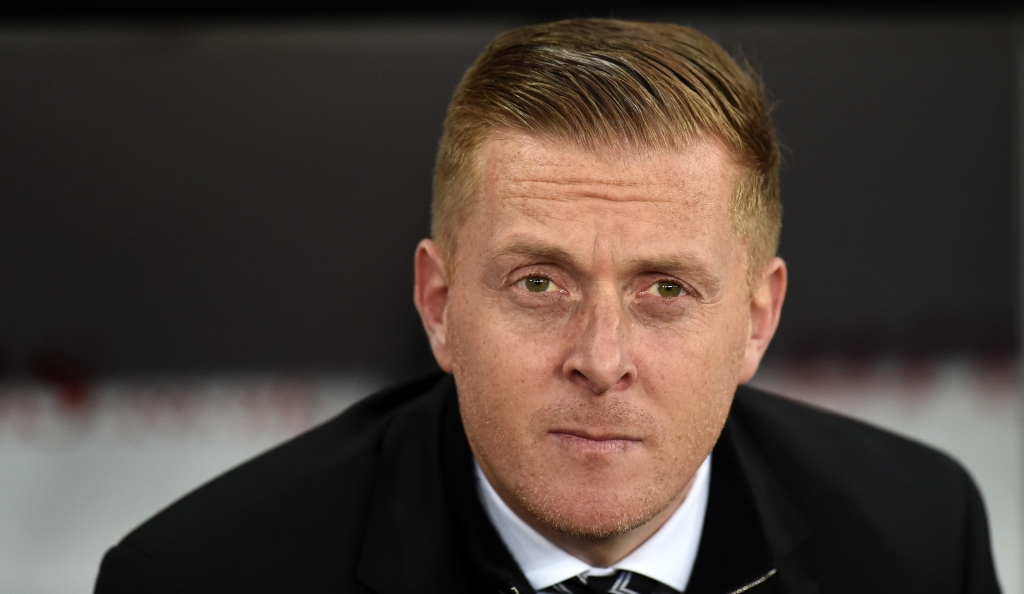 SWANSEA WALES DECEMBER 05 Swansea manager Garry Monk looks on before the Barclays Premier League match between Swansea City and Leicester City at Liberty Stadium