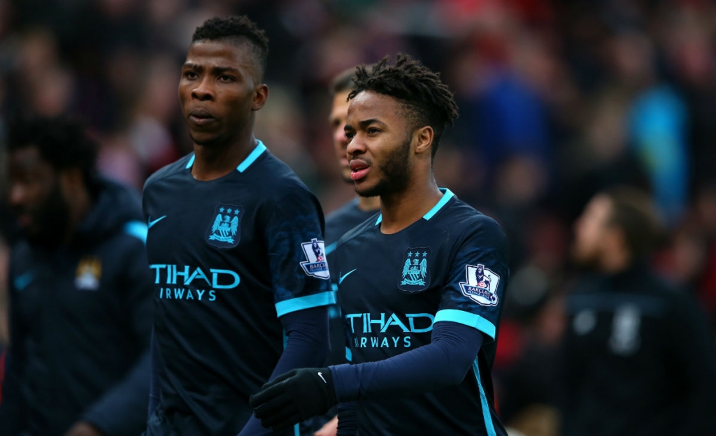 Manchester City's Kelechi Iheanacho and Raheem Sterling