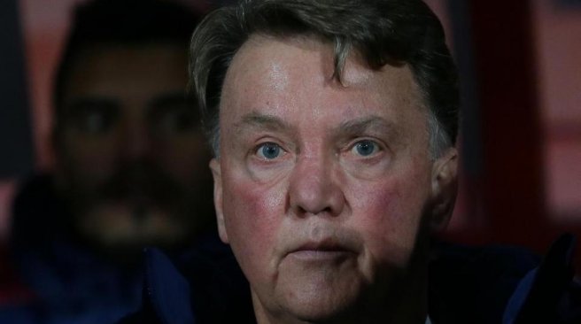 Manchester United manager Louis van Gaal looks across the pitch before the English Premier League soccer match between Bournemouth and Manchester United at the Vitality Stadium in Bournemouth England Saturday Dec. 12 2015. AP