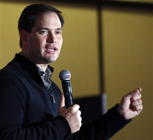 Republican presidential candidate Sen. Marco Rubio R-Fla. speaks during a campaign rally Wednesday Dec. 16 2015 in Manchester N.H