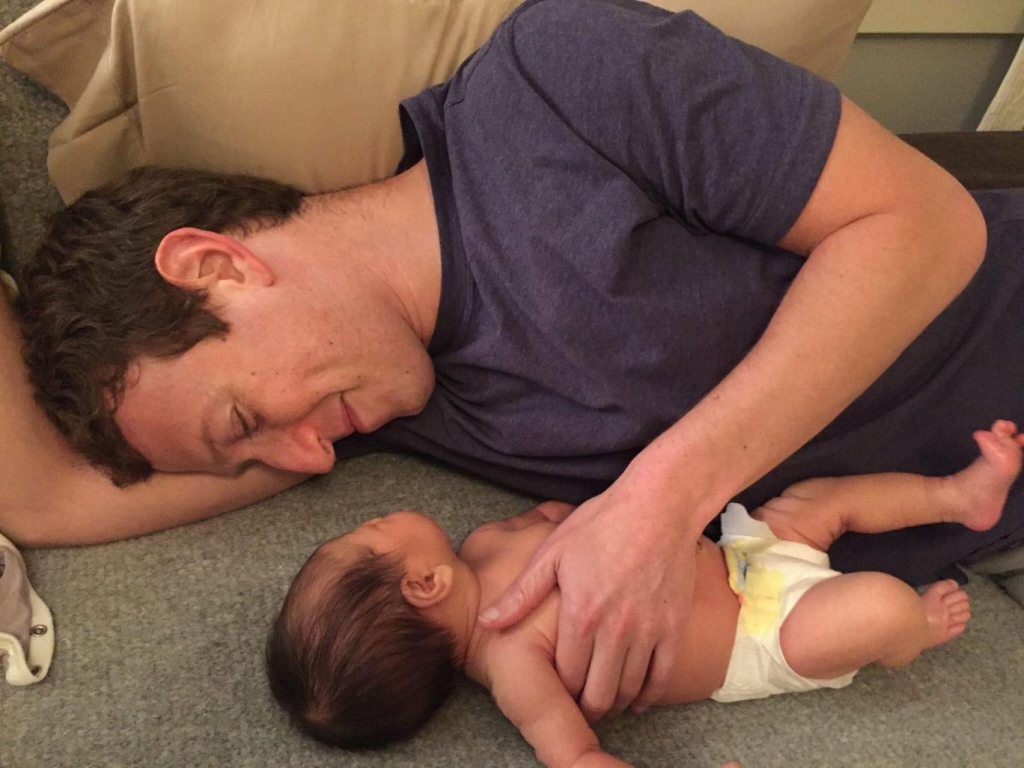 Mark Zuckerberg Posts Photo Cuddling With His Newborn Daughter