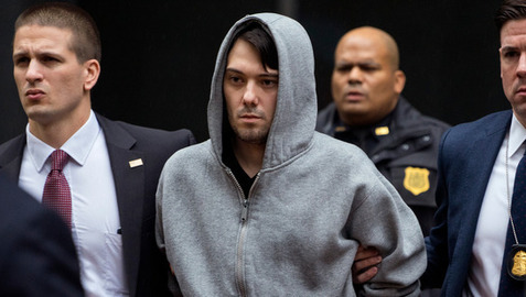 Martin Shkreli being taken into custody by FBI agents