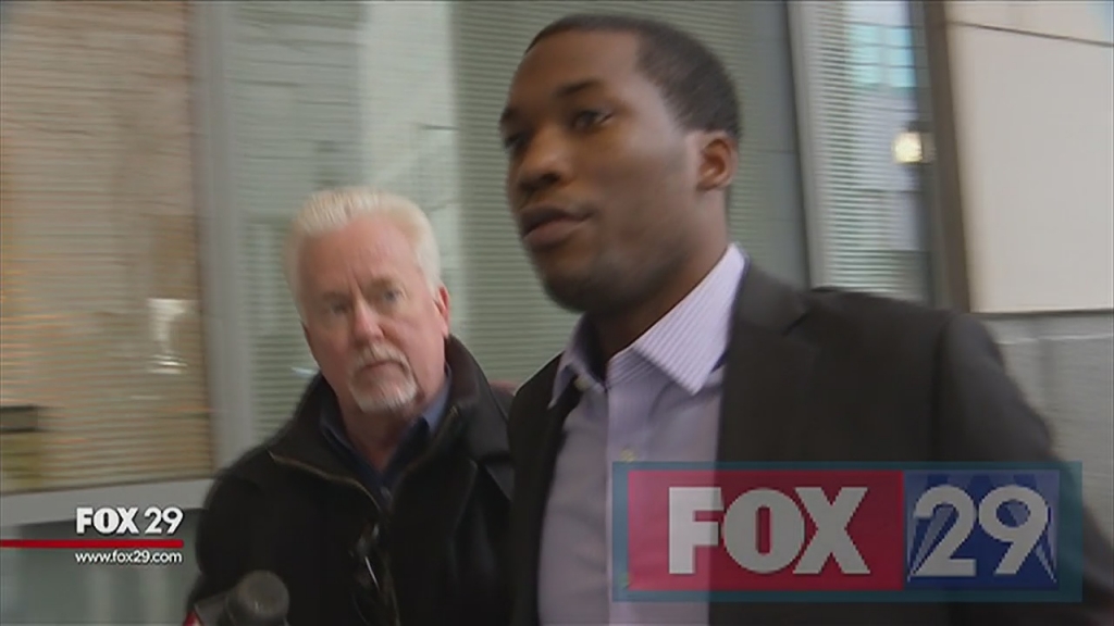 Meek Mill entering the courthouse last Thursday