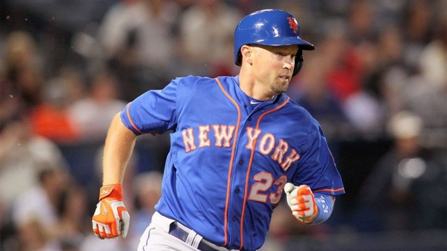 Apr 10 2015 Atlanta GA USA New York Mets left fielder Michael Cuddyer hits a single against the Atlanta Braves in the fourth inning at Turner Field. Mandatory Credit Brett Davis-USA TODAY Sports