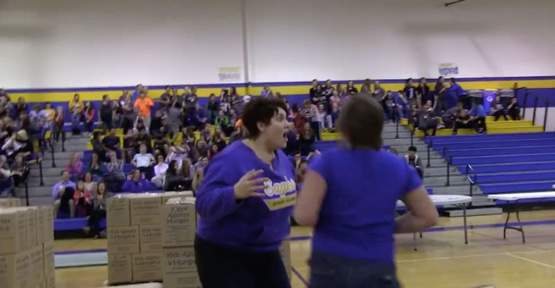 Mom Makes Half Court Granny Shot Goes Nuts