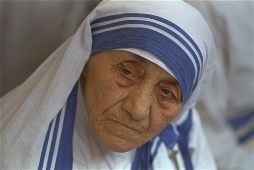 Mother Teresa left along with the newly elected Superior General Sister Nirmala at the Missionaries of Charity Calcutta on Thursday