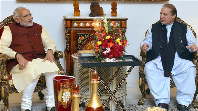 Indian Prime Minister Narendra Modi and Pakistani Prime Minister Nawaz Sharif meet in Lahore Pakistan