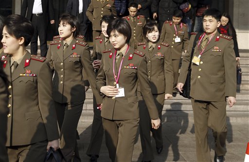 11 2015 members of the Moranbong band wait to leave the hotel for a rehearsal in Beijing China. The all-female band formed by North Korean leader Kim Jong Un canceled its concerts in Beijing and abrup