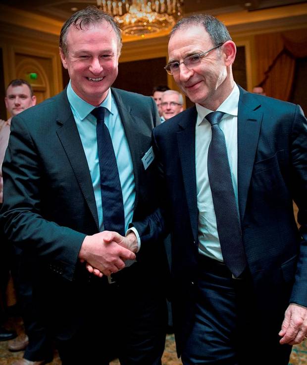 Northern Ireland boss Michael O'Neill and Republic of Ireland manager Martin O’Neill