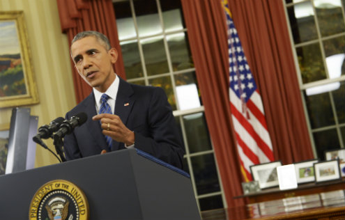 U.S. President Barack Obama addresses the country from the Oval Office on Dec. 6 in Washington DC. The President addressed the terrorism threat to the U.S. and the recent attack in San Bernardino Calif