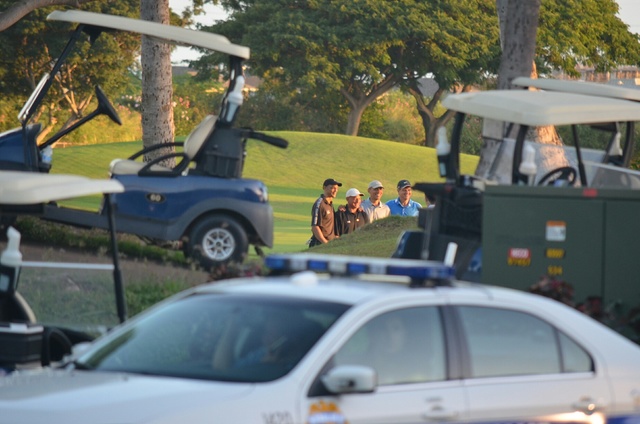 COURTESY RAYMOND YUEN           President Barack Obama spent five hours playing golf Wednesday with friends at the Kapolei Golf Course according to White House press reports