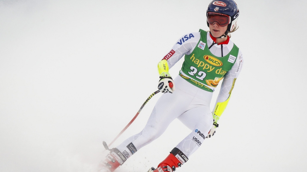 Olympic slalom champion Mikaela Shiffrin has been taken to hospital after crashing while warming