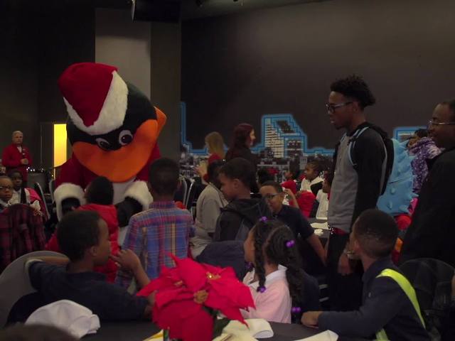 OriolesREACH Holiday Party for kids at Arundel Mills Mall. Courtesy Orioles Productions                       WMAR