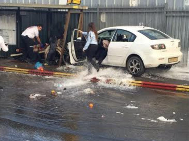 Palestinian Terrorist Rams Car Into Jerusalem Bus Stop Leaving 13 Injured