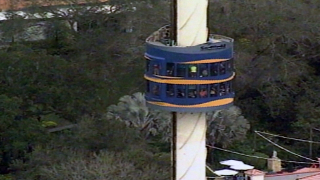 LIVE: Riders Stuck 200 Feet In The Air On SeaWorld Ride