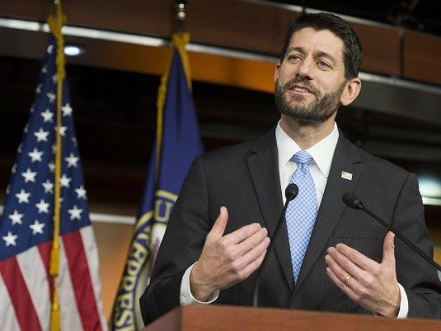 Paul Ryan Republican of Wisconsin holds a press conference on Capitol Hill in Washington DC