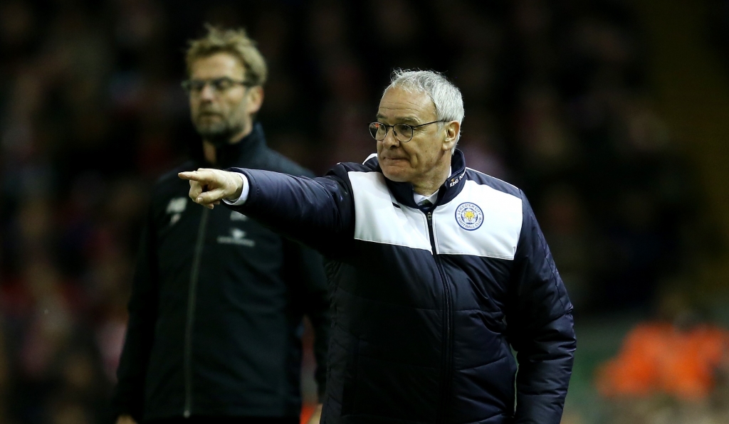 LIVERPOOL ENGLAND- DECEMBER 26 Claudio Ranieri Manager of Leicester City gestures during the Barclays Premier League match between Liverpool and Leicester City at Anfield