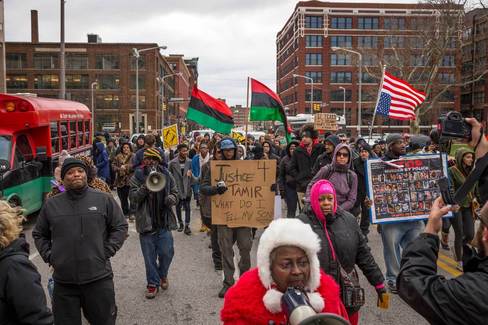 The Latest: About 50 people gather for Tamir Rice protest