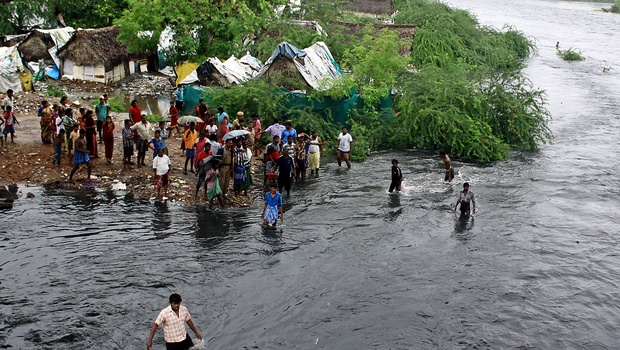 People being rescued from their flooded homes in Chennai