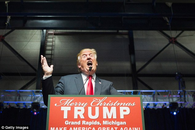 Donald Trump's bombast and bravado is too much for many Americans. Half say they'd be embarrassed to have the former reality TV star as the country's leader. Trump is seen here at a rally in Grand Rapids Michigan last night